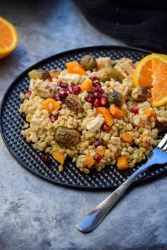 
                    
                        Warm Barley Salad with Roasted Butternut Squash & Brussels Sprouts
                    
                