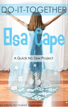 
                    
                        No-Sew ELSA CAPE (from Frozen)....a Do-It-Together Project for girls of all ages! --- Make It and Love It
                    
                