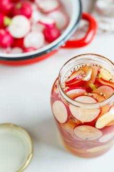 
                    
                        These crisp pickled radishes make a delicious condiment to welcome Spring. They are super easy to make and brighten up everything from salads, bruschetta, sandwiches and even grilled meat and fish. eatwell101.com
                    
                