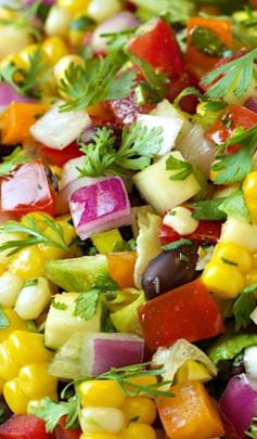 Mexican Chopped Salad. The freshest, healthiest, most summery salad with lots of Southwestern flair!  **** nice veggie filled salad- feel good food! Made 6/30/14 for Mom  Dad