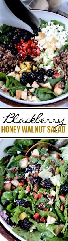 
                    
                        Perfect for Easter! Blackberry Honey Walnut Salad doused with the most delectable easy sweet, tangy Blackberry Balsamic Vinaigrette, spinkled with addicting honey roasted nuts and packed with a rainbow of harmonious sweet and tart blackberries, apples, and mangoes.  #blackberrysalad #eastersalad #blackberryvinaigrette
                    
                