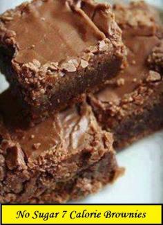 Low calorie brownies. 3/4 c nonfat Greek yogurt (vanilla) 1/4 c skim milk 1/2 c Cocoa powder... 1/2 c Old fashioned rolled oats 1/2 cup Truvia (cup-for-cup w/ sugar) 1 egg 1/3 c applesauce 1 tsp baking powder 1 pinch salt  400°F. Grease a square baking dish (I used 8"x8"). Combine all ingredients into a food processor or a blender, and blend until smooth (about 1 minute). Pour into the prepared dish and bake for about 15 minutes.