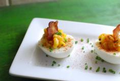 
                    
                        The Innovative Deviled Egg Recipe Incorporates Mac and Cheese and Bacon #Food trendhunter.com
                    
                