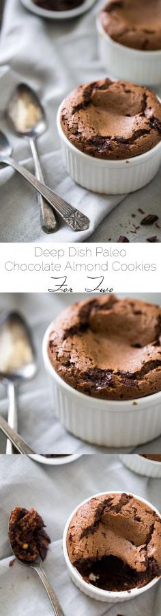 
                    
                        Deep Dish Paleo Chocolate Chip Cookies for 2 - Ready in under 25 minutes, and SO rich and HEALTHY. You'll LOVE these! | Foodfaithfitness.com | Taylor | Food Faith Fitness
                    
                