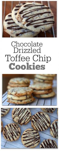 
                    
                        Chocolate- Drizzled Toffee Chip Cookies
                    
                