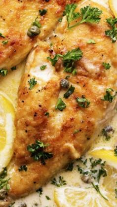 
                    
                        Creamy Lemon Chicken Piccatta ~ A quick and easy one pot meal...  Tender breaded chicken in a creamy lemon sauce that the entire family will love!
                    
                