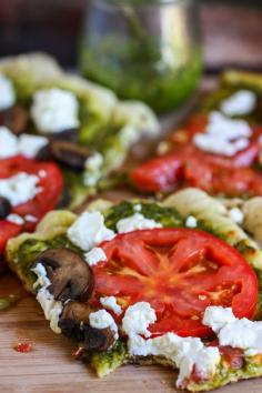 Grilled Goat Cheese and Pesto Pizza *Make it Gluten Free*