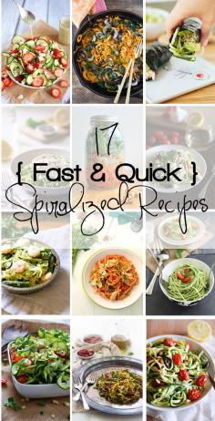 
                    
                        17 fresh & quick spiralized recipes that are perfect for warmer days! Healthy, quick and fresh dinners that are full of nutrition!
                    
                