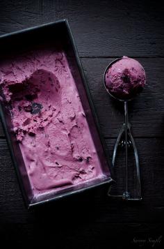 Roasted Blueberry Crème Fraîche Ice Cream- This ice cream is is bursting with sweet flavor from roasted blueberries. Creme fraiche adds a unique tartness and extra creamy texture.