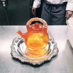 
                    
                        Beautiful teapot made with sugar to be used at the #JapanStateDinner at The White House. (Photo by Bonnie Tsang)
                    
                