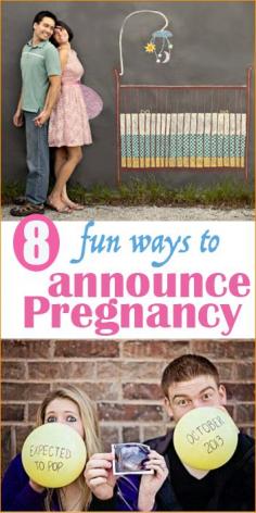
                    
                        8 Pregnancy Announcements.  Creative ways to tell loved ones that you're expecting.
                    
                