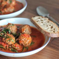 
                    
                        Meatball with thick tomato soup
                    
                