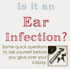 
                    
                        Is it an Ear Infection?  There are some quick things to ask yourself before you head in to the doctor's office. {only a professional can actually diagnose an ear infection}
                    
                