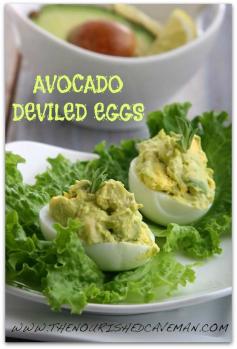 Avocado Deviled Eggs | Did you know that avocado is an excellent replacement for mayo? #food #recipes #healthy #yum #boomerangdining