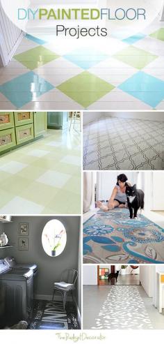 DIY Painted Floor Projects • Ideas & Tutorials! Laundry room floor!