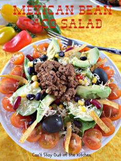 
                    
                        Mexican Bean Taco Salad | Can't Stay Out of the Kitchen | delicious #tacosalad with #beef #avocados #blackbeans & #corn. #glutenfree
                    
                