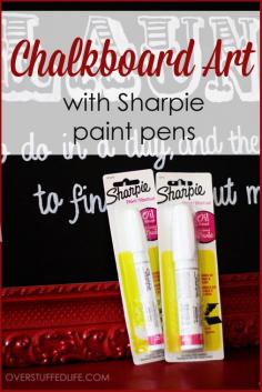 DIY tutorial: how to make faux chalkboard art on canvas with paint pens