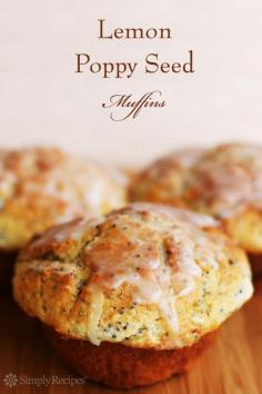 
                    
                        Lemon Poppy Seed Muffins ~ Perfect poppy seed muffins with lemon zest and a sugar lemon glaze. ~ SimplyRecipes.com
                    
                