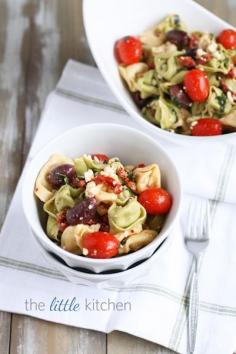 Feta and Kalamata Olive Tortellini Pasta Salad from @Julie Forrest Forrest | The Little Kitchen