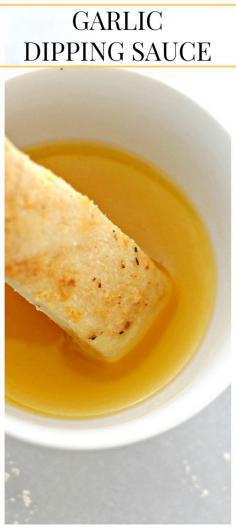 
                    
                        Garlic Dipping Sauce ~ I love this buttery garlic sauce! It is perfect for dipping breadsticks or pizza!
                    
                