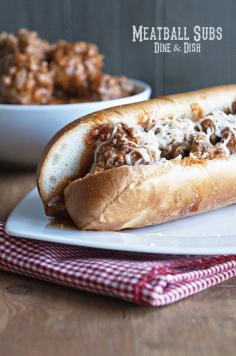 
                    
                        Homemade Meatball Subs - dineanddish.net
                    
                