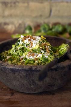 Looking for a new alternative to traditional winter salads, Bottega's chef de cuisine Nick Ritchie thought to shave the Brussels sprouts into thin strips with a mandoline. When tossed in a full-flavored citrus vinaigrette, these small pieces of Brussels sprouts quickly become tender. A toppin...