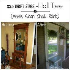 
                    
                        Front Porch Decor - $35 Hall Tree {Annie Sloan Chalk Paint®}   #thrifty #chalkpaint #halltree #porch Love this hall tree!!
                    
                