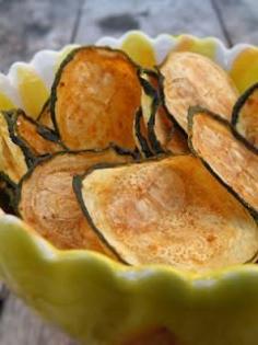 
                    
                        Zucchini Chips - 0 weight watcher points. Yum! Bake at 425 for 15 min. Dip in salsa. Baked Zucchini Chips - Thinly slice zuchini, spread onto baking sheet, brush with olive oil, sprinkle sea salt. - YUM
                    
                