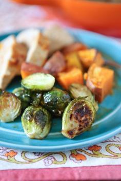 
                    
                        Honey Balsamic Roasted Brussels Sprouts - such a great side dish and a delicious way to get a healthy serving of veggies in any time of year.
                    
                