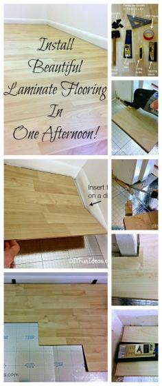 
                    
                        HOW TO INSTALL BEAUTIFUL LAMINATE FLOORS IN ONE AFTERNOON! Easy step-by-step tutorial with lots of pictures to easily follow.
                    
                