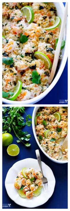 Cilantro Lime Baked Shrimp -- easy, healthier, delicious, and ready to go in 30 minutes! gimmesomeoven.com #shrimp #seafood #recipe