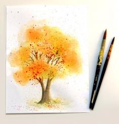 easy watercolor tree painting