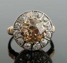 
                    
                        1930s Diamond Ring - Champagne Diamond in White and Yellow Gold Diamond Setting via: SITFineJewelry
                    
                
