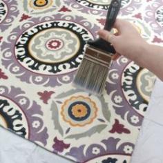 
                    
                        Make your own custom rug out of any fabric you love from the craft store! This is awesome!
                    
                