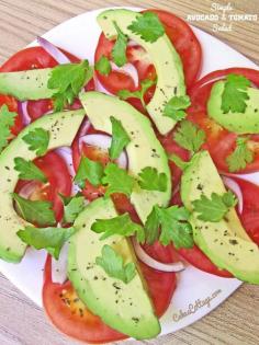 Simple Avocado  Tomato Salad  #healthy #eating #healthfood #salad #lunch