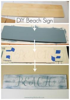 DIY “Beach, Sun and Sand” Sign
