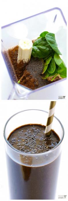 
                    
                        Chocolate Chia Smoothie -- tastes like dessert, but it's made with healthy ingredients! | gimmesomeoven.com
                    
                