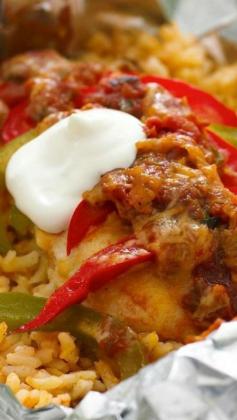 
                    
                        Foil-Pack Chicken Fajita Dinner ~ From chicken breasts to peppers, salsa and shredded cheese, this delectable recipe has it all—made in a foil pack that's easy on the cleanup crew!
                    
                
