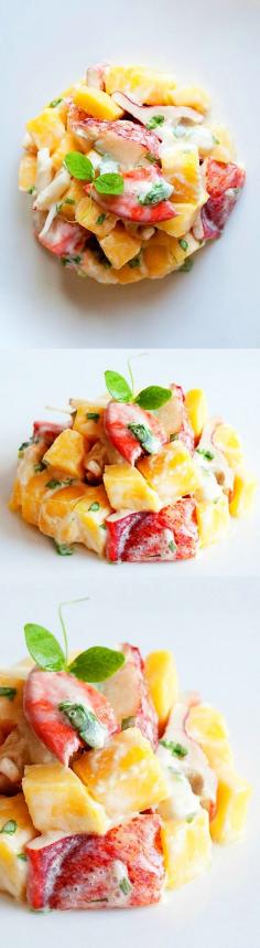 
                    
                        Lobster and Mango Salad - amazing salad with lobster meat and fresh mango in a light honey cream dressing!! | rasamalaysia.com
                    
                