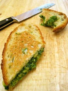 
                    
                        Green grilled cheese sandwich with spinach and avocado - from Full Belly
                    
                