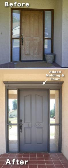 17 Easy Curb Appeal Ideas Anyone Can Do ~ Add crown molding and paint to your front door