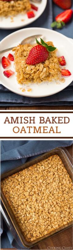 
                    
                        Amish Baked Oatmeal - my new favorite way to make oatmeal! Delicious!
                    
                
