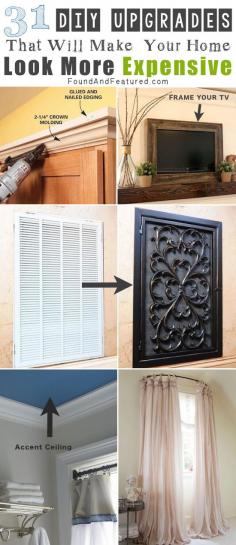 
                    
                        DIY, cheap and easy ways to make your home look  more expensive... LOVE these genius upgrades!
                    
                