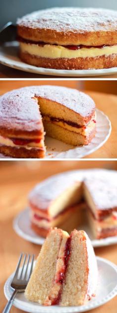 
                    
                        Victoria Sponge Cake - Erren's Kitchen - This simple Victoria Sponge Cake recipe has delicious a raspberry jam and butter cream filling that takes the classic Victoria sponge to a higher level.
                    
                