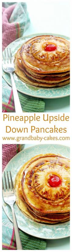 
                    
                        Delicious Pineapple Upside Down Pancakes! Enjoy the classic cake for BREAKFAST instead! ~ www.grandbaby-cak...
                    
                