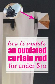 
                    
                        If you are stuck with ugly old curtain rods and want to update but don't have the cash, here's an awesome way to get a brand new look without breaking the bank!
                    
                