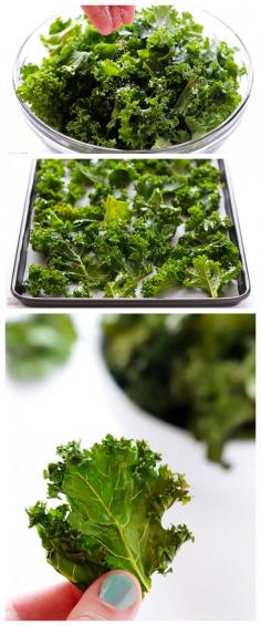 Sea Salt and Vinegar Kale Chips -- a healthier and delicious alternative to the potato chips version! Low Carb