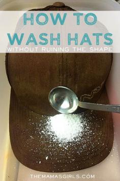 
                    
                        How to wash hats without ruining their shape.... this will definitely come in handy!
                    
                