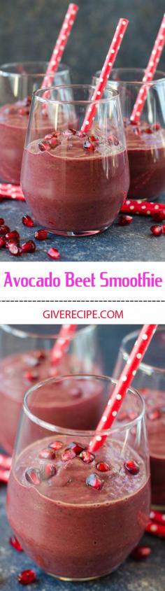 
                    
                        Avocado Beet Smoothie is a pefect way to use up leftover fruit and veggies. Nobody can guess there is beet and avocado in it. Incredibly tasty! | giverecipe.com | #smoothie #beet
                    
                