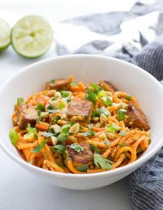 
                    
                        Thai Sweet Potato Noodles with Peanut Sauce and Crispy Tofu
                    
                